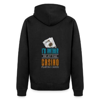 Jeu de cartes Cartes Poker Face Poker - Veste à capuche bio Premium Unisexe - noir - Dos - Nico (187cm)