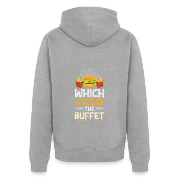 Food Delicious Selection - Unisex Premium Organic Zip Hoodie - heather grey - Back - Nico (187cm)