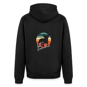 Frenchie Silhouette de bouledogue français - Veste à capuche bio Premium Unisexe - noir - Dos - Nico (187cm)
