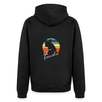 Frenchie Silhouette de bouledogue français - Veste à capuche bio Premium Unisexe - noir - Dos - Nico (187cm)
