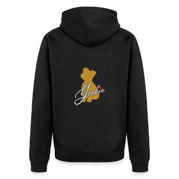 Yorkie Silhouette Yorkshire Terrier avec coeur - Veste à capuche bio Premium Unisexe - noir - Dos - Nico (187cm)