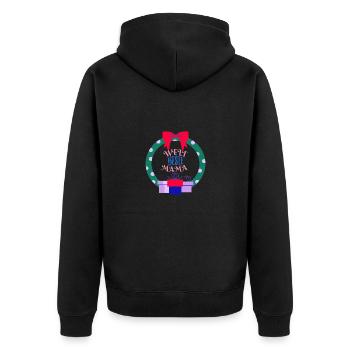 Welt beste Mama Weihnachten Last Minute Geschenk - Unisex Premium Bio Zip Hoodie - Schwarz - Hinten - Nico (187cm)