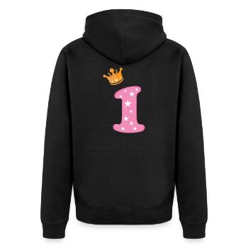 Birthday Girl Crown Pink Number One Star - Unisex Premium Organic Zip Hoodie - black - Back - Nico (187cm)