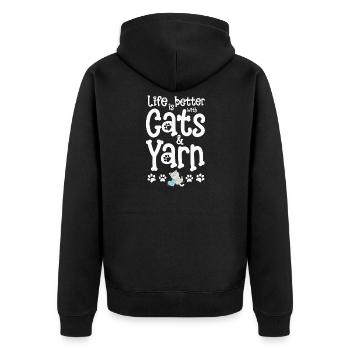 Knitting knitting yarn - Unisex Premium Organic Zip Hoodie - black - Back - Nico (187cm)