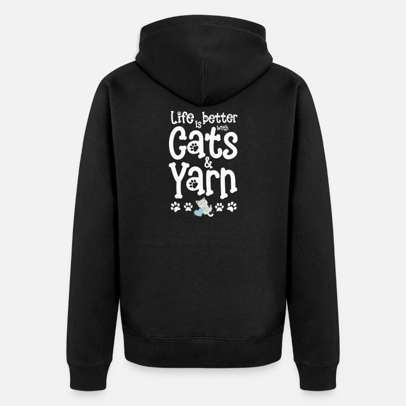 Katze Katzen - Unisex Premium Bio Zip Hoodie - Schwarz