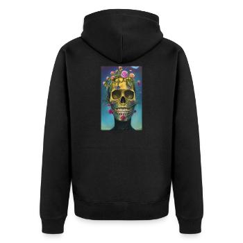Beautiful fantasy Skull - Unisex Premium Organic Zip Hoodie - black - Back - Nico (187cm)