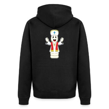 Chess Piece Bishop Chess - Unisex Premium Organic Zip Hoodie - black - Back - Nico (187cm)