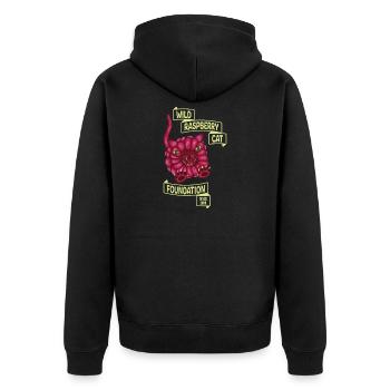 Chat sauvage aux framboises - Veste à capuche bio Premium Unisexe - noir - Dos - Nico (187cm)