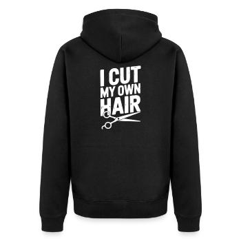 Je me coupe les cheveux moi-même - Veste à capuche bio Premium Unisexe - noir - Dos - Nico (187cm)