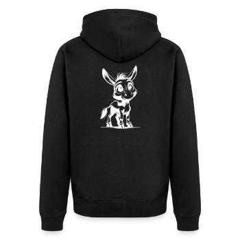 Petit Petit Âne Mignon Dessin au Crayon - Veste à capuche bio Premium Unisexe - noir - Dos - Nico (187cm)