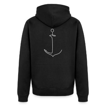Ancre stylisée - Voilier maritime Sea - Veste à capuche bio Premium Unisexe - noir - Dos - Nico (187cm)