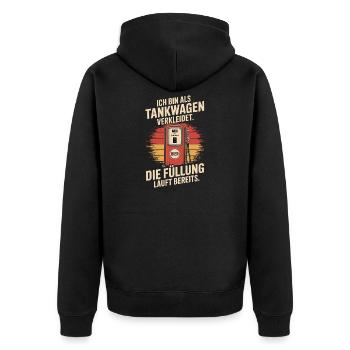 Carnival Disguised as a Tanker Truck Bachelor Party Costume Beer - Unisex Premium Organic Zip Hoodie - black - Back - Nico (187cm)