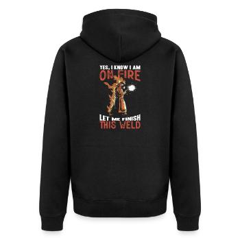 Welder Saying Gifts for Metalworkers - Unisex Premium Organic Zip Hoodie - black - Back - Nico (187cm)