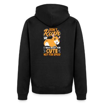 Wait for me, I've got little legs - Unisex Premium Organic Zip Hoodie - black - Back - Nico (187cm)