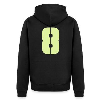 8 - Unisex Premium Organic Zip Hoodie - black - Back - Nico (187cm)