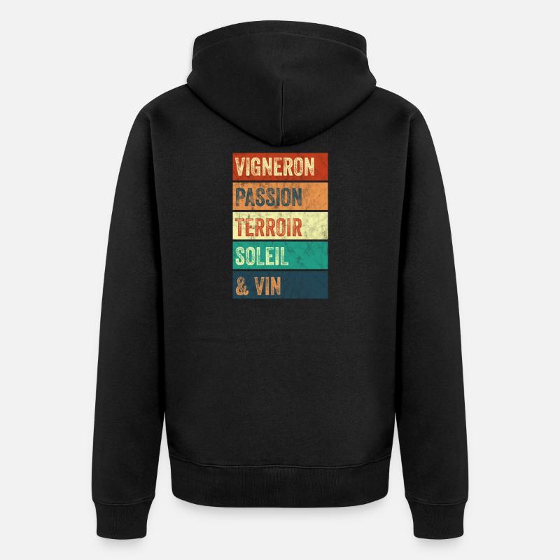 Vigneron Passion Terroir - Veste à capuche bio Premium Unisexe - noir