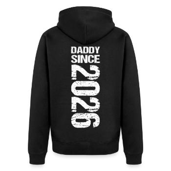 Daddy Since 2026 Daddy Father's Day - Unisex Premium Organic Zip Hoodie - black - Back - Nico (187cm)