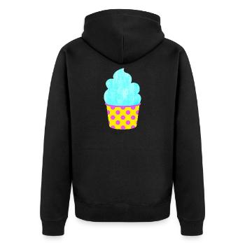 Eis Softeis Eiscreme Punkte Dots Sommer Pastell - Unisex Premium Organic Zip Hoodie - black - Back - Nico (187cm)