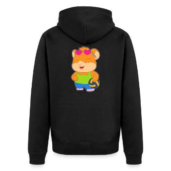 Joueur de volley-ball hamster Sport de volley-ball - Veste à capuche bio Premium Unisexe - noir - Dos - Nico (187cm)