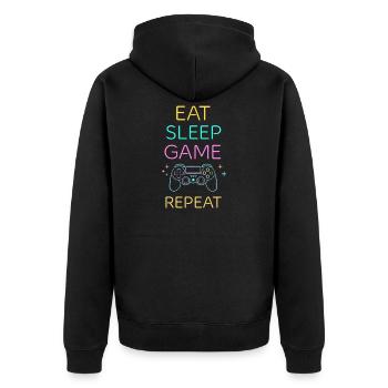 JEU DE MANGER ET SOMMEIL RÉPÉTER Neon Zocken Gaming - Veste à capuche bio Premium Unisexe - noir - Dos - Nico (187cm)