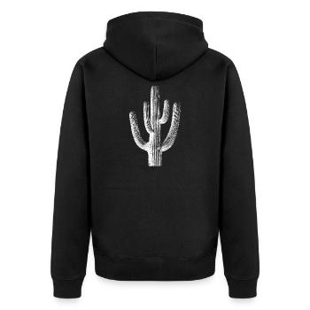 Desert Cactus Brush Stroke - Unisex Premium Organic Zip Hoodie - black - Back - Nico (187cm)