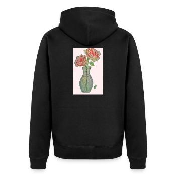 Éclat de Roses au Crayon - Veste à capuche bio Premium Unisexe - noir - Dos - Nico (187cm)