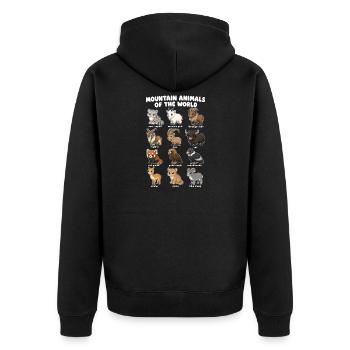 Animaux de montagne adorables en dessin animé - Veste à capuche bio Premium Unisexe - noir - Dos - Nico (187cm)
