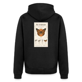 Cycle d’affiches d’art papillon nature - Veste à capuche bio Premium Unisexe - noir - Dos - Nico (187cm)