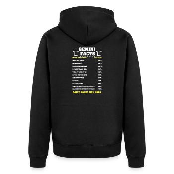 Signe du zodiaque Gémeaux - Veste à capuche bio Premium Unisexe - noir - Dos - Nico (187cm)