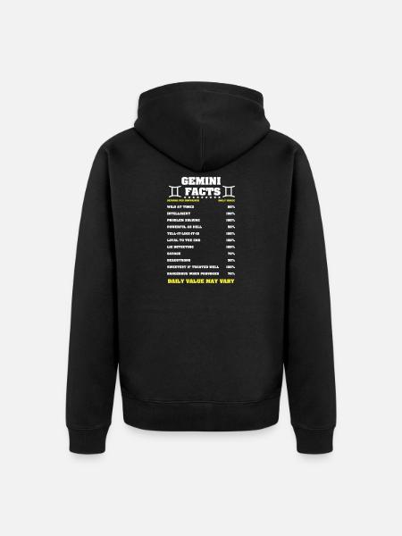 Sternzeichen Zwilling - Unisex Premium Bio Zip Hoodie - Schwarz
