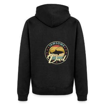 Jawasome Dad funny shark fathers Day gift - Unisex Premium Bio Zip Hoodie - Schwarz - Hinten - Nico (187cm)