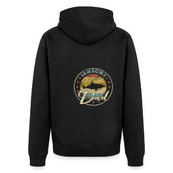 Jawasome Dad funny shark fathers Day gift - Unisex Premium Bio Zip Hoodie - Schwarz - Hinten - Nico (187cm)