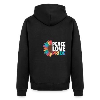 Rainbow Gay Flag Pride LGBTQ sunflower - Unisex Premium Bio Zip Hoodie - Schwarz - Hinten - Nico (187cm)