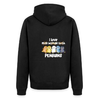 Aroace Flag Pride LGBTQ cute penguin - Unisex Premium Organic Zip Hoodie - black - Back - Nico (187cm)