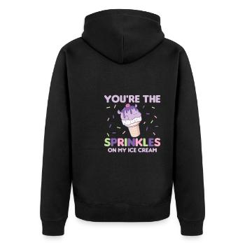 Lustiger Hippo Eis Niedliche Kawaii Ästhetik - Unisex Premium Bio Zip Hoodie - Schwarz - Hinten - Nico (187cm)