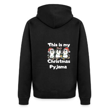 Pyjama de Noël Pingouin de Noël - Veste à capuche bio Premium Unisexe - noir - Dos - Nico (187cm)
