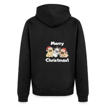 Carlin Noël Animaux mignons Chiens Joyeux Noël - Veste à capuche bio Premium Unisexe - noir - Dos - Nico (187cm)