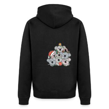 Koala Arbre de Noël Drôle d’Animal Noël - Veste à capuche bio Premium Unisexe - noir - Dos - Nico (187cm)