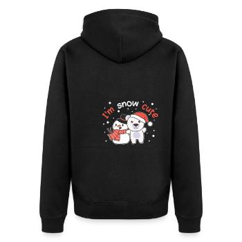Eisbär I'm snow cute schneemann schnee wortspiel - Unisex Premium Bio Zip Hoodie - Schwarz - Hinten - Nico (187cm)