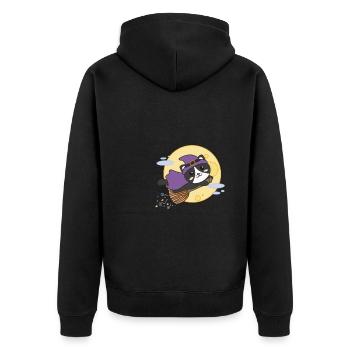 Chat Halloween Sorcière Enfants Sorcière Costume de Sorcière - Veste à capuche bio Premium Unisexe - noir - Dos - Nico (187cm)