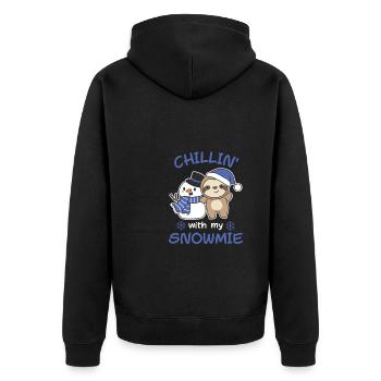 Sloth Chillin avec mon bonhomme de neige - Veste à capuche bio Premium Unisexe - noir - Dos - Nico (187cm)