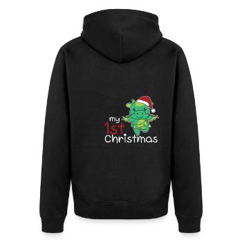 Dragon Noël Dragon mon 1er Noël - Veste à capuche bio Premium Unisexe - noir - Dos - Nico (187cm)