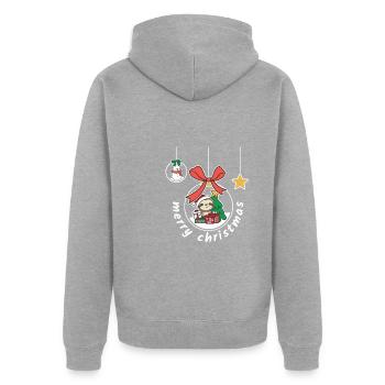 Paresseux Joyeux Noël Boule à neige Paresseux - Veste à capuche bio Premium Unisexe - gris chiné - Dos - Nico (187cm)