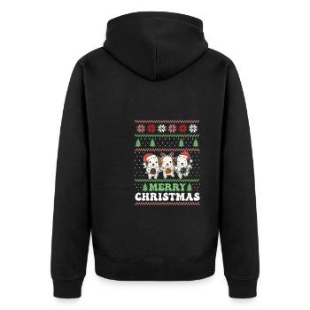 Merry Christmas retro ugly christmas Dalmatians - Unisex Premium Organic Zip Hoodie - black - Back - Nico (187cm)