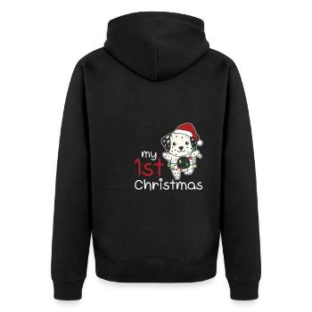 Chiens de Noël dalmates mon 1er Noël - Veste à capuche bio Premium Unisexe - noir - Dos - Nico (187cm)
