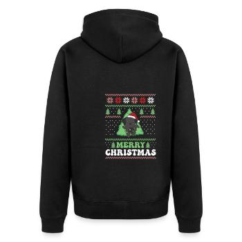 Joyeux Noël rétro moche Noël Labrador - Veste à capuche bio Premium Unisexe - noir - Dos - Nico (187cm)
