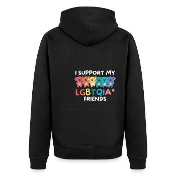 Drapeau arc-en-ciel Gay Pride LGBTQ Koala - Veste à capuche bio Premium Unisexe - noir - Dos - Nico (187cm)
