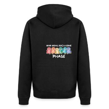 Regenbogen Flagge Gay Pride LGBTQ Pinguin - Unisex Premium Bio Zip Hoodie - Schwarz - Hinten - Nico (187cm)