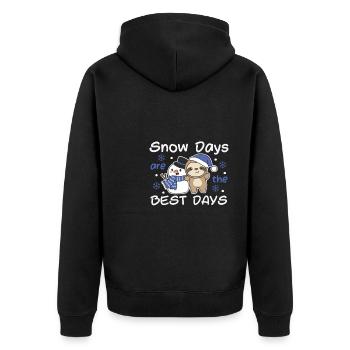 Sloth Snow Days are the best days Winter - Unisex Premium Organic Zip Hoodie - black - Back - Nico (187cm)