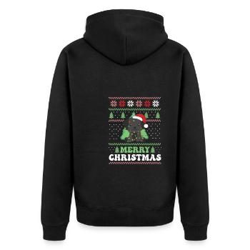 Joyeux Noël rétro moche Noël Labrador - Veste à capuche bio Premium Unisexe - noir - Dos - Nico (187cm)
